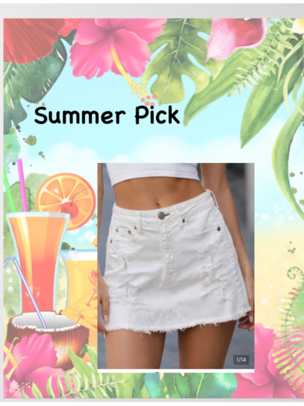 American Eagle White Distressed Stretch Denim Skirt /S…